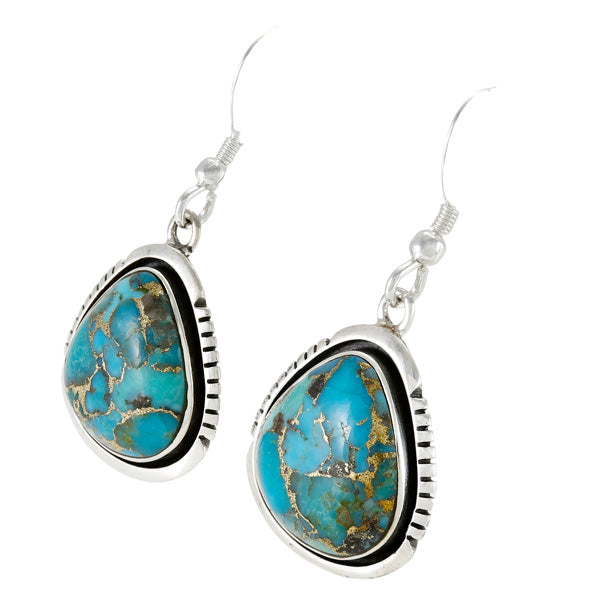 Matrix Turquoise Drop Earrings Sterling Silver E1461W-C84