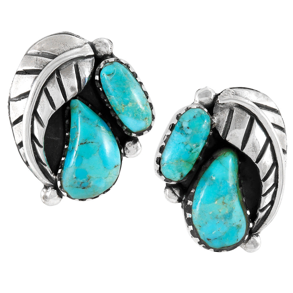 Turquoise Earrings Sterling Silver E1463-C75