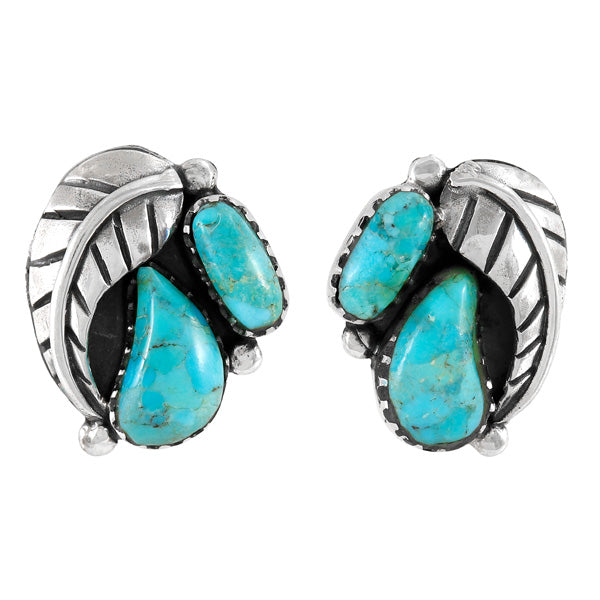 Turquoise Earrings Sterling Silver E1463-C75