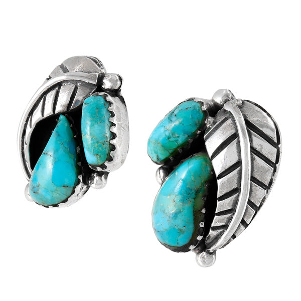 Turquoise Earrings Sterling Silver E1463-C75