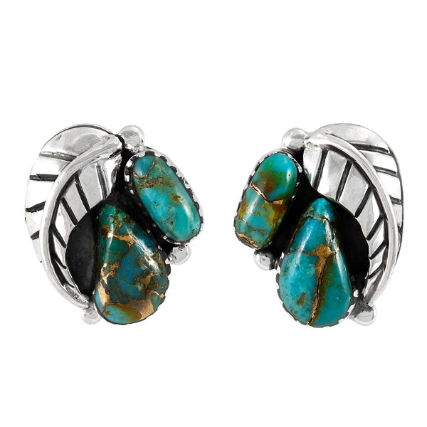 Matrix Turquoise Drop Earrings Sterling Silver E1463-C84