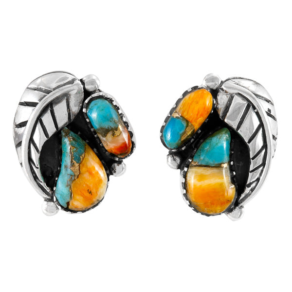 Spiny Turquoise Earrings Sterling Silver E1463-C89