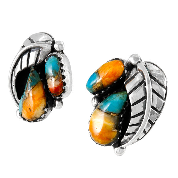 Spiny Turquoise Earrings Sterling Silver E1463-C89