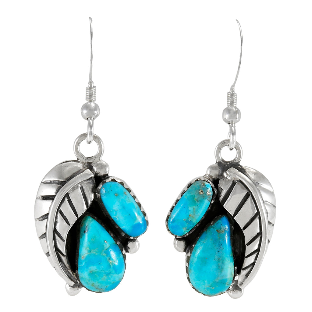 Turquoise Earrings Sterling Silver E1463W-C75