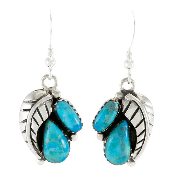 Turquoise Earrings Sterling Silver E1463W-C75