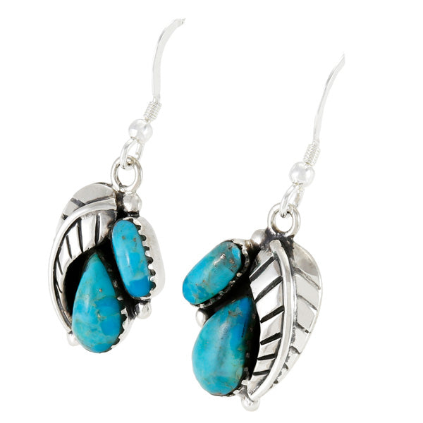 Turquoise Earrings Sterling Silver E1463W-C75