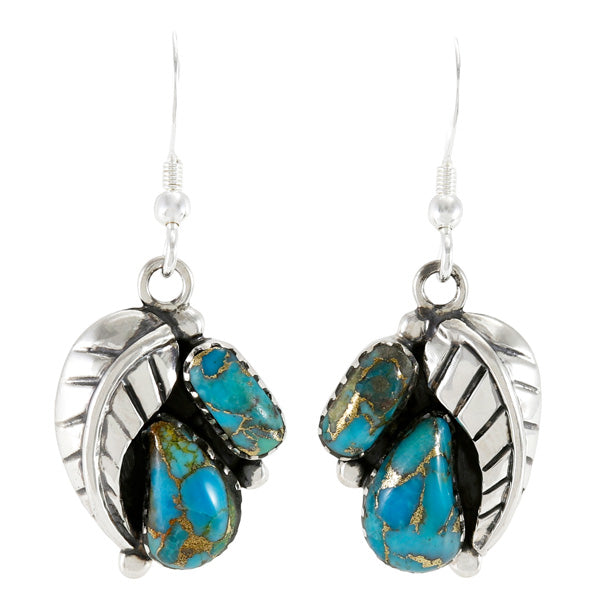 Matrix Turquoise Drop Earrings Sterling Silver E1463W-C84