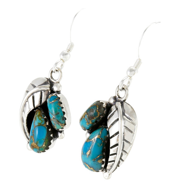 Matrix Turquoise Drop Earrings Sterling Silver E1463W-C84