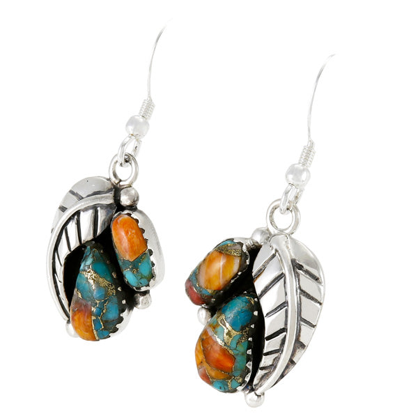 Spiny Turquoise Earrings Sterling Silver E1463W-C89