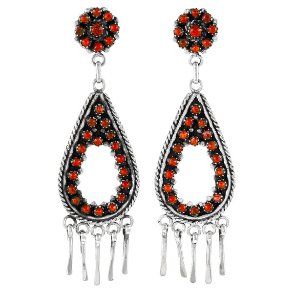 Coral Earrings Sterling Silver E1464-LG-C74 (Larger version)