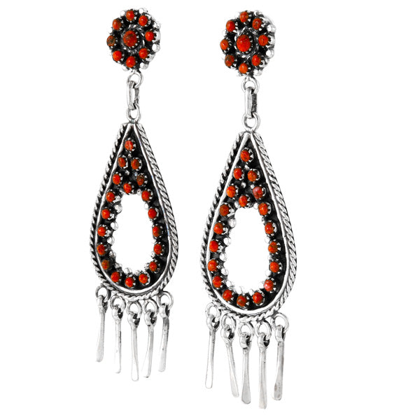 Coral Earrings Sterling Silver E1464-LG-C74 (Larger version)