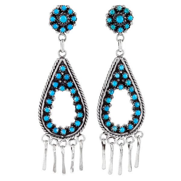 Turquoise Earrings Sterling Silver E1464-LG-C75 (Larger version)