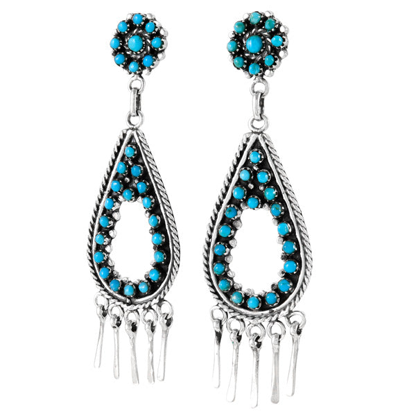 Turquoise Earrings Sterling Silver E1464-LG-C75 (Larger version)