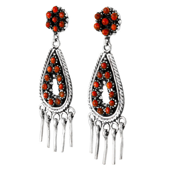 Coral Earrings Sterling Silver E1464-SM-C74