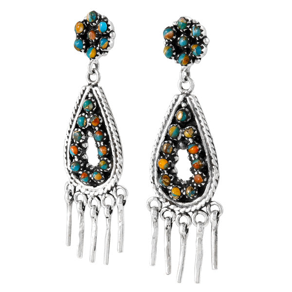 Spiny Turquoise Earrings Sterling Silver E1464-SM-C89