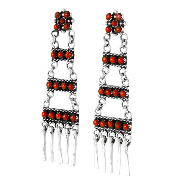 Coral Earrings Sterling Silver E1465-LG-C74 (Larger version)