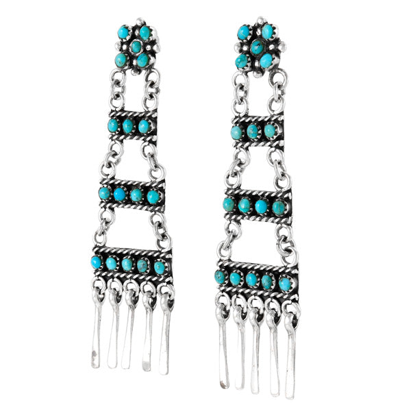 Turquoise Earrings Sterling Silver E1465-LG-C75 (Larger version)