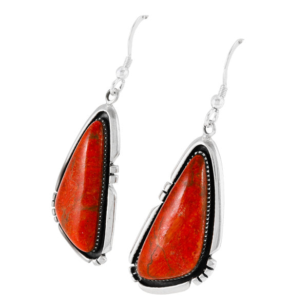 Coral Earrings Sterling Silver E1467-C74