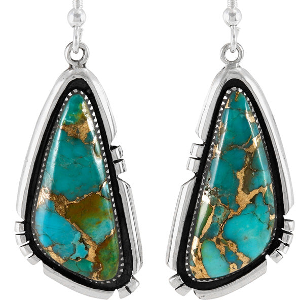 Matrix Turquoise Drop Earrings Sterling Silver E1467-C84