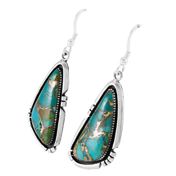 Matrix Turquoise Drop Earrings Sterling Silver E1467-C84