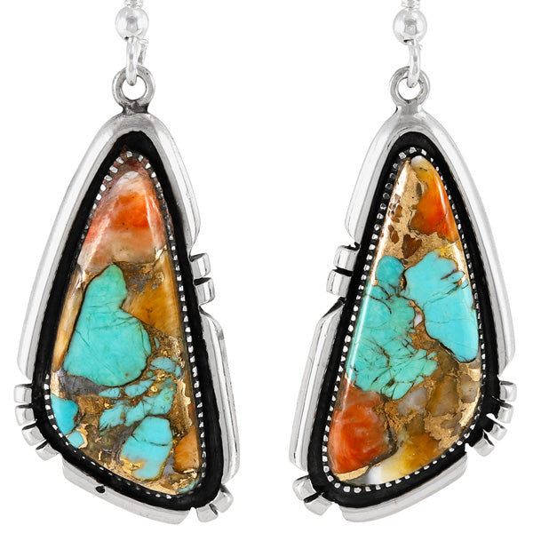 Spiny Turquoise Earrings Sterling Silver E1467-C89