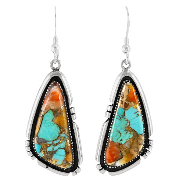 Spiny Turquoise Earrings Sterling Silver E1467-C89