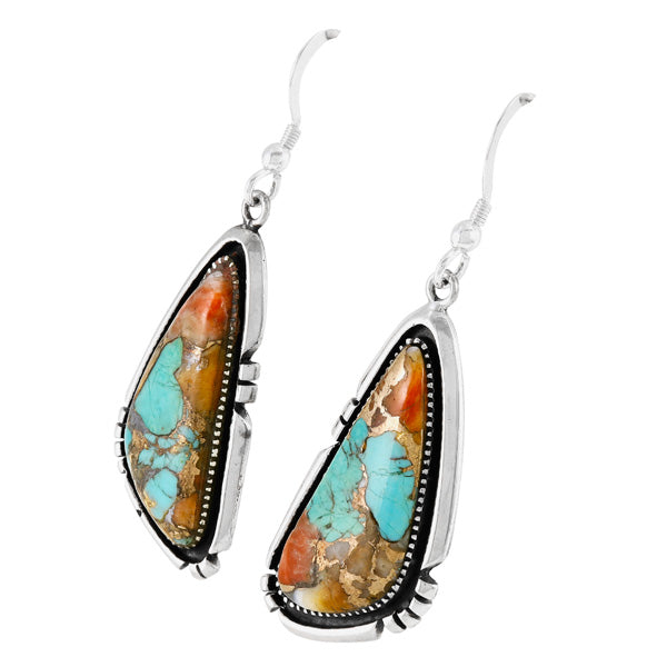 Spiny Turquoise Earrings Sterling Silver E1467-C89