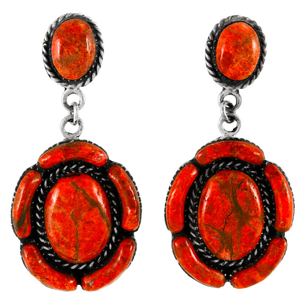 Coral Earrings Sterling Silver E1468-LG-C74
