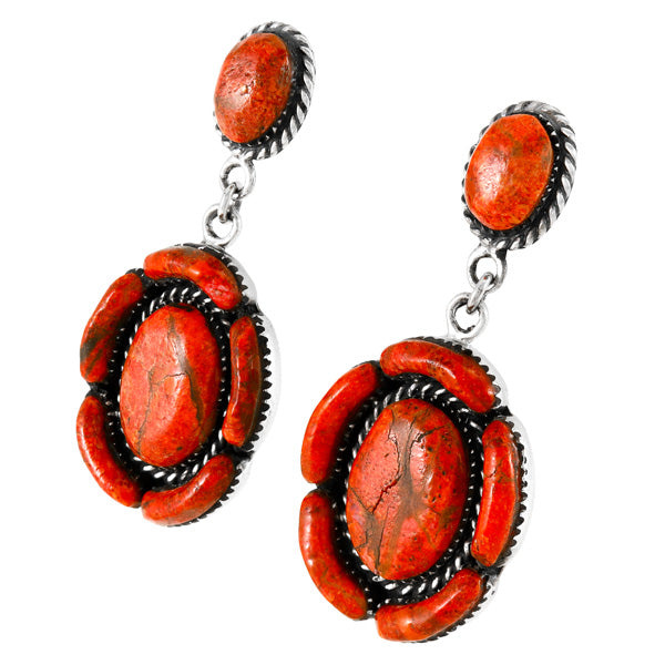 Coral Earrings Sterling Silver E1468-LG-C74
