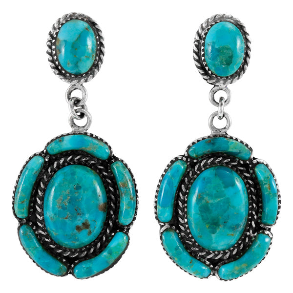 Turquoise Earrings Sterling Silver E1468-LG-C75