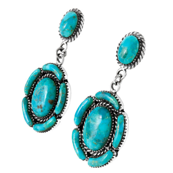 Turquoise Earrings Sterling Silver E1468-LG-C75
