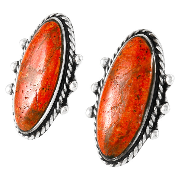 Coral Earrings Sterling Silver E1469-C74