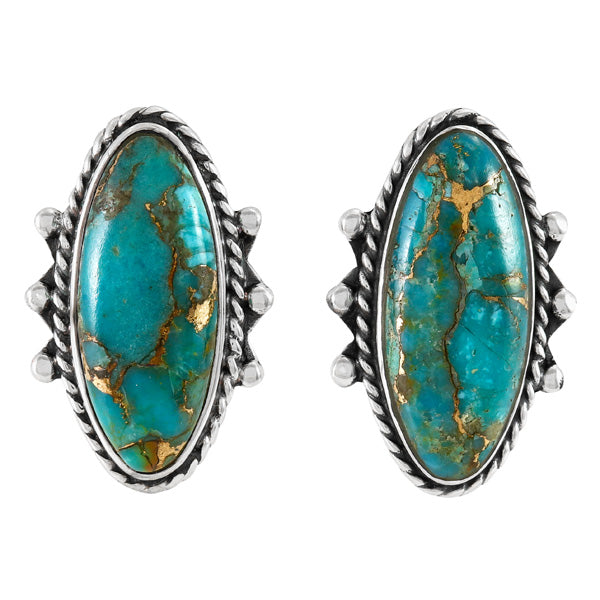 Matrix Turquoise Drop Earrings Sterling Silver E1469-C84