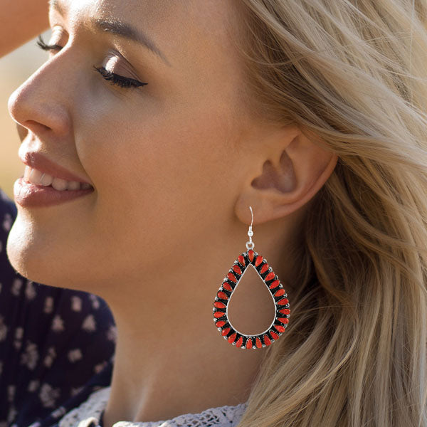 Coral Earrings Sterling Silver E1471-C74