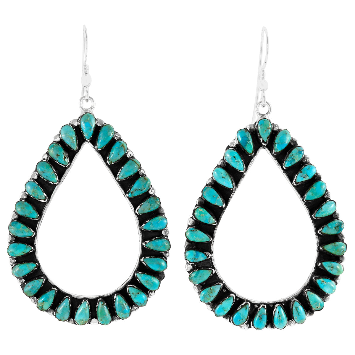 Turquoise Earrings Sterling Silver E1471-LG-C75