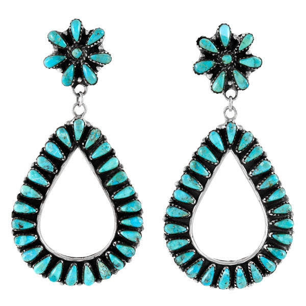 Turquoise Earrings Sterling Silver E1472-C75