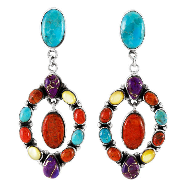 Multicolor Earrings Sterling Silver E1473-C71