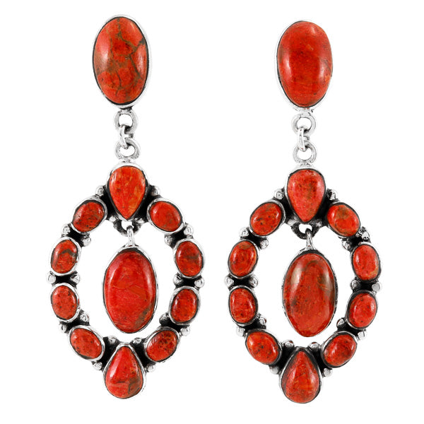 Coral Earrings Sterling Silver E1473-C74