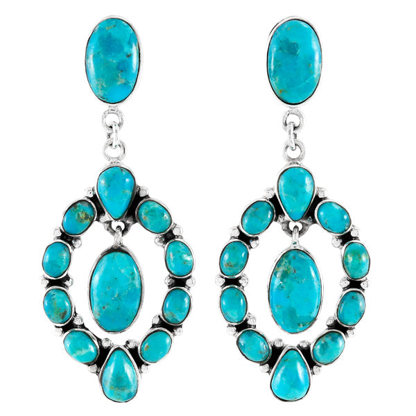 Turquoise Earrings Sterling Silver E1473-C75