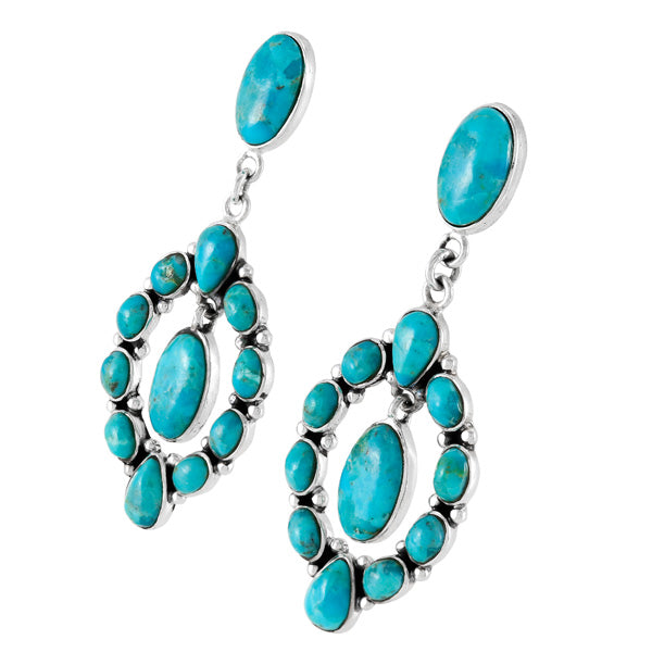 Turquoise Earrings Sterling Silver E1473-C75