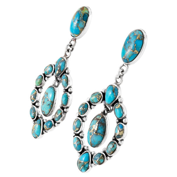 Matrix Turquoise Drop Earrings Sterling Silver E1473-C84