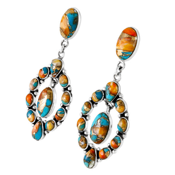 Spiny Turquoise Earrings Sterling Silver E1473-C89