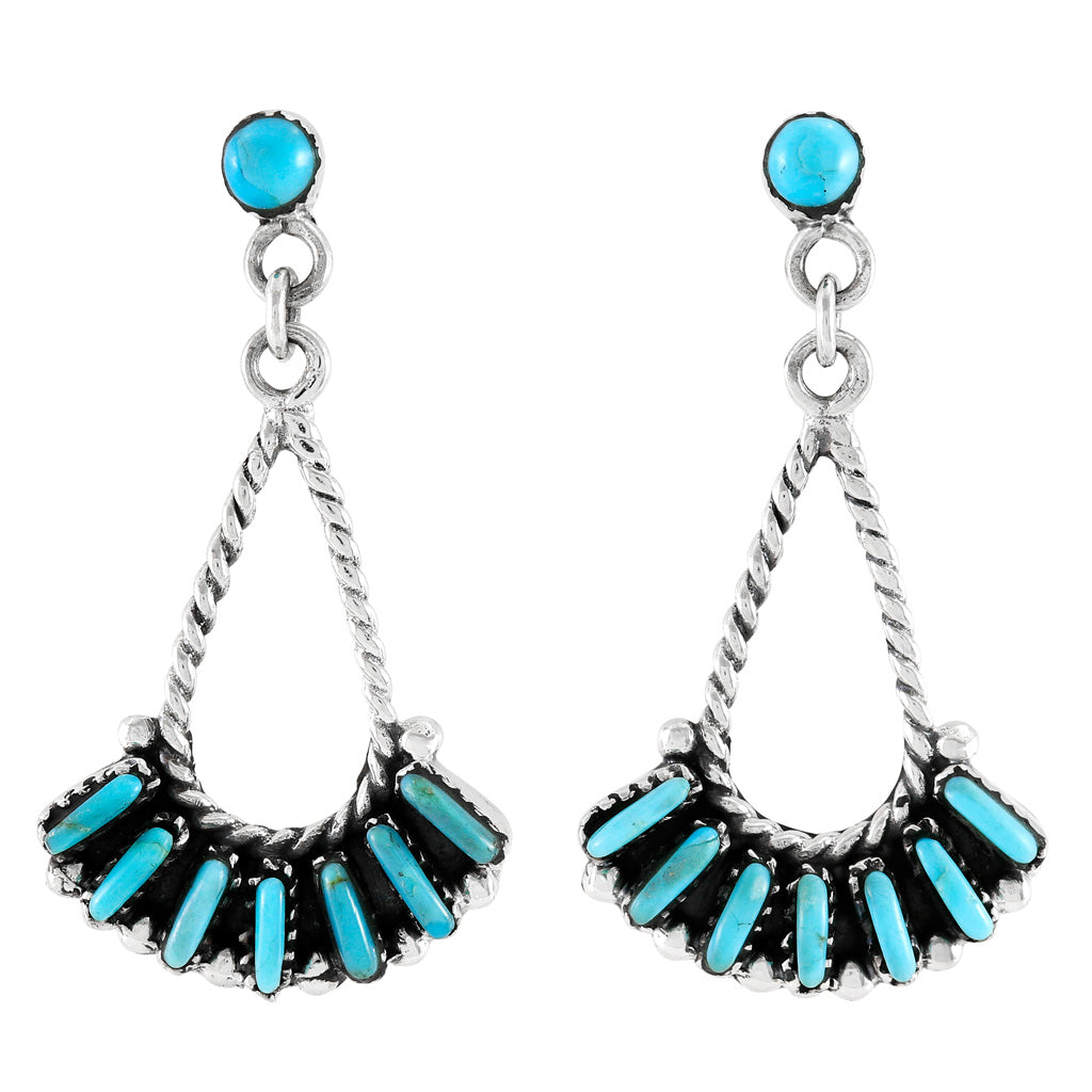 Turquoise Earrings Sterling Silver E1474-C75
