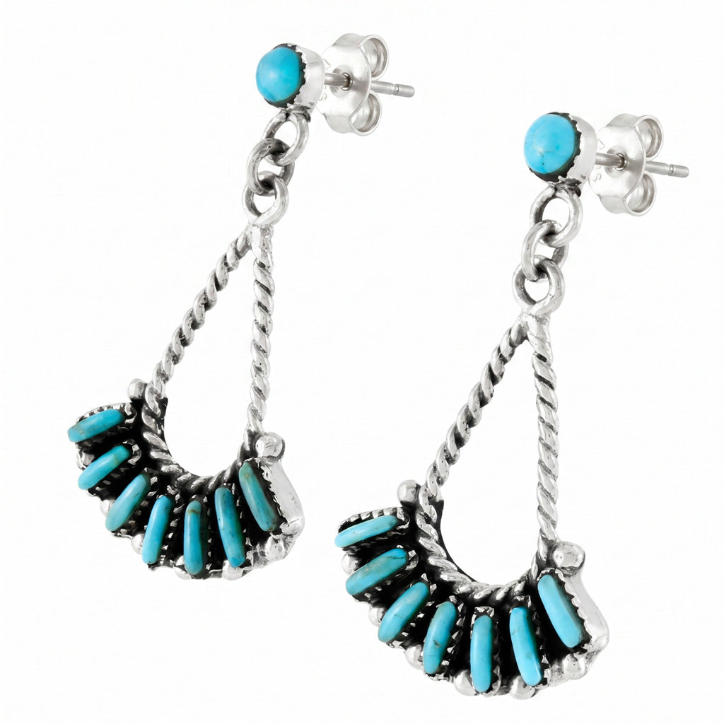 Turquoise Earrings Sterling Silver E1474-C75