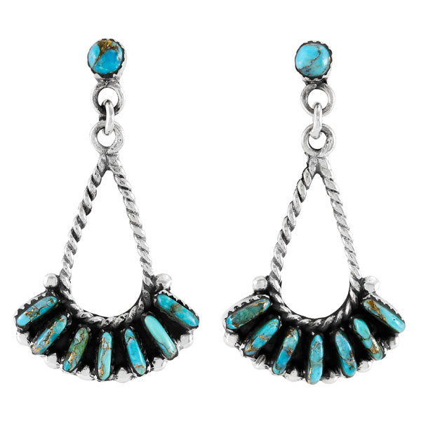 Sky Matrix Turquoise Drop Earrings Sterling Silver E1474-C94