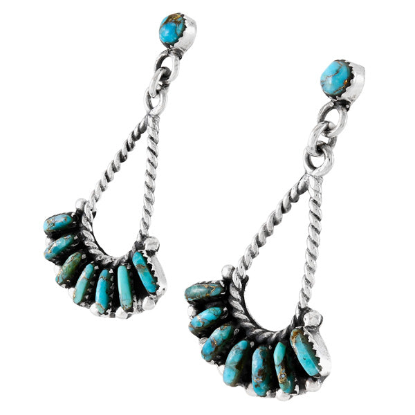 Sky Matrix Turquoise Drop Earrings Sterling Silver E1474-C94