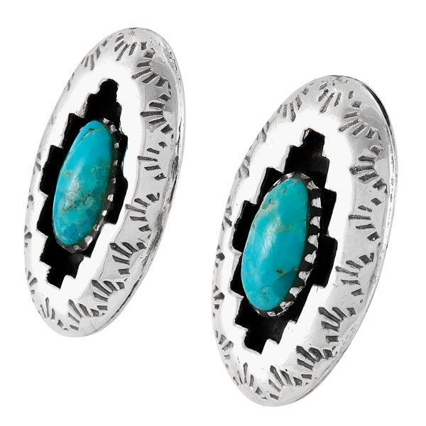 Turquoise Earrings Sterling Silver E1475-C75