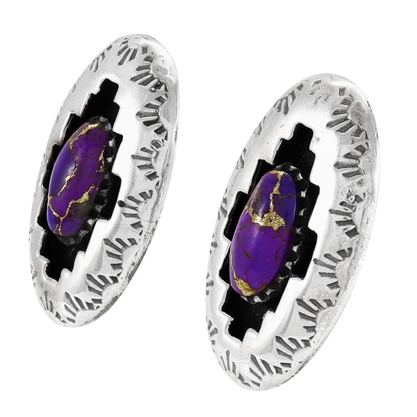 Purple Turquoise Earrings Sterling Silver E1475-C77