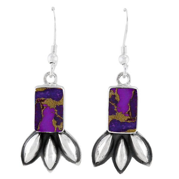 Purple Turquoise Earrings Sterling Silver E1477-C77