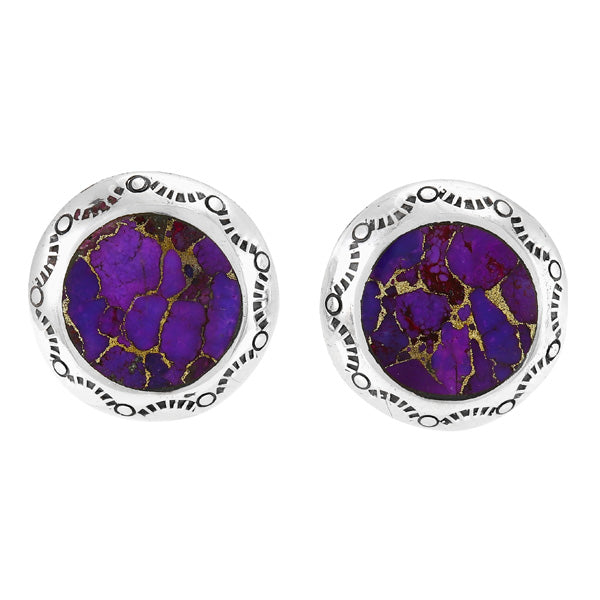 Purple Turquoise Earrings Sterling Silver E1478-C77